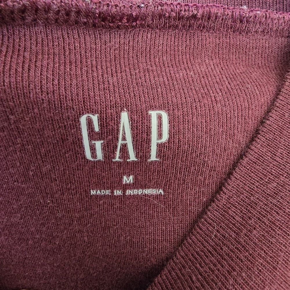 Gap Women's Medium Mock Neck Top Stretch Rib Knit Cotton Modal Basic Neutral - Picture 2 of 5